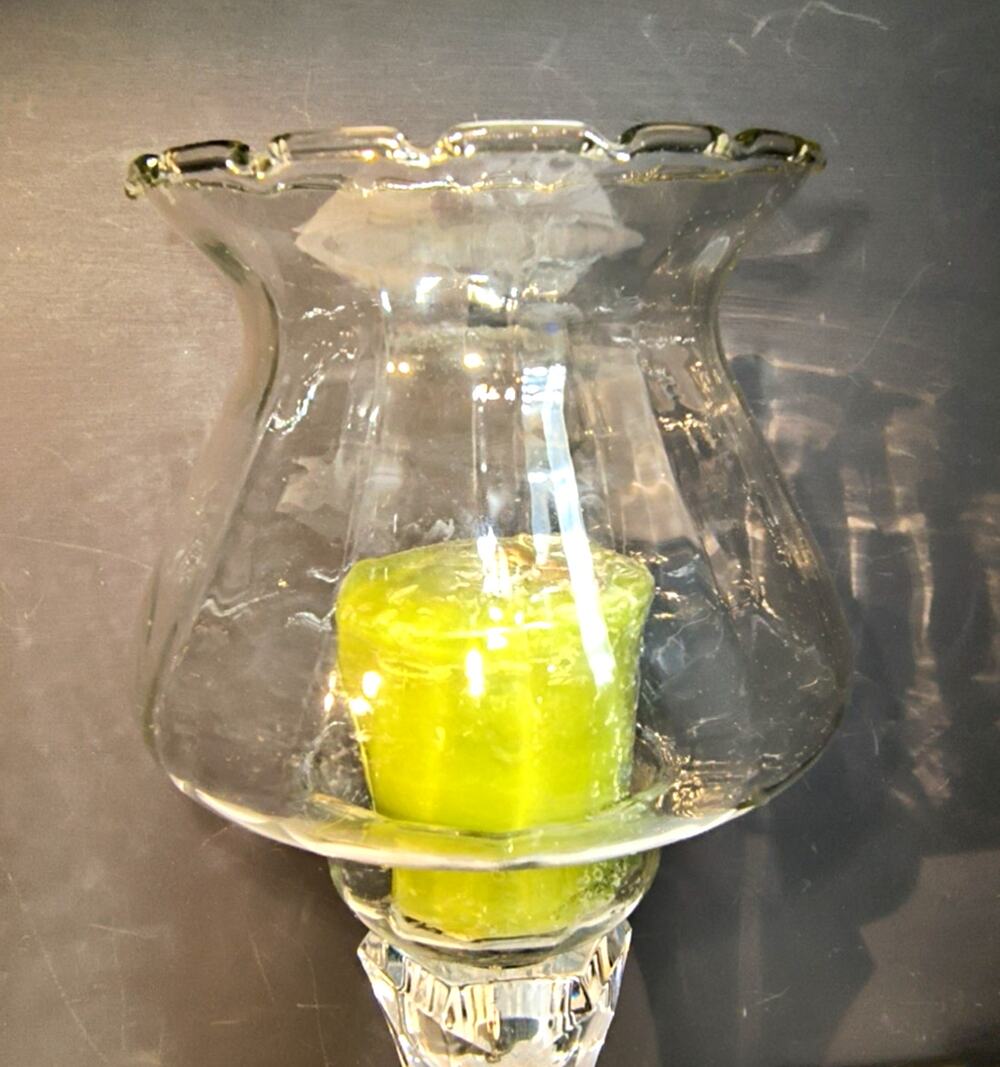 1696.  Clear Glass Peg Votive Tea Light Candle Holder